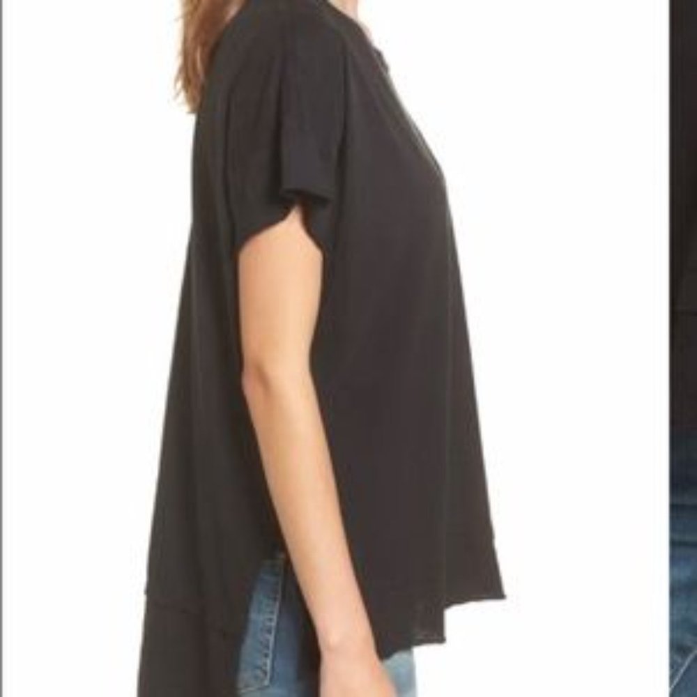 Current/Elliott High Low Tee in Black - Picture 2 of 4